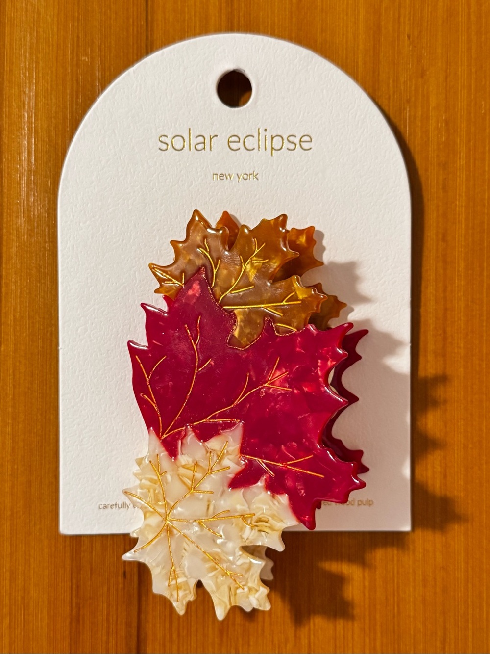 Solar Eclipse Autumn Leaves Hair Claw Clip